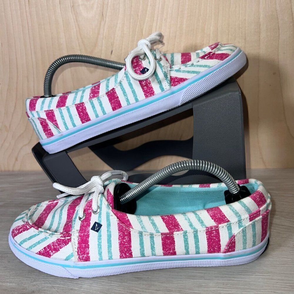 Sperry Top-Sider Cabana Coast White‎ / Pink / Blue Youth 4 Women's 6.5